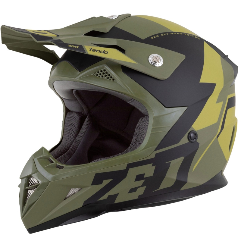 Dětská motokrosová helma ZED X1.9 Tendo tmavě zeleno-světle zelená