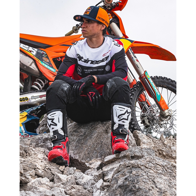 Boty na motorku Alpinestars Tech 10 Enduro červeno-černo-bílé