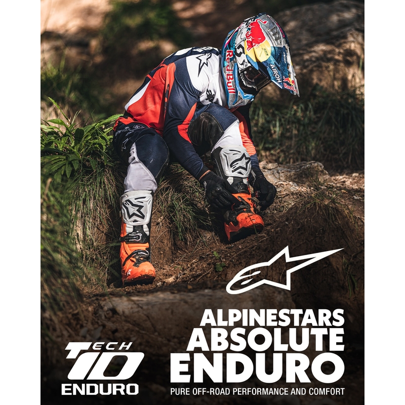 Boty na motorku Alpinestars Tech 10 Enduro fluo oranžovo-černo-bílé