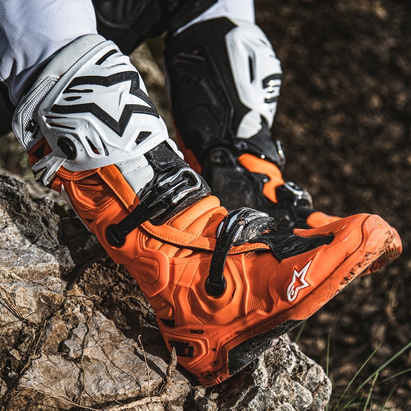 Boty na motorku Alpinestars Tech 10 Enduro fluo oranžovo-černo-bílé