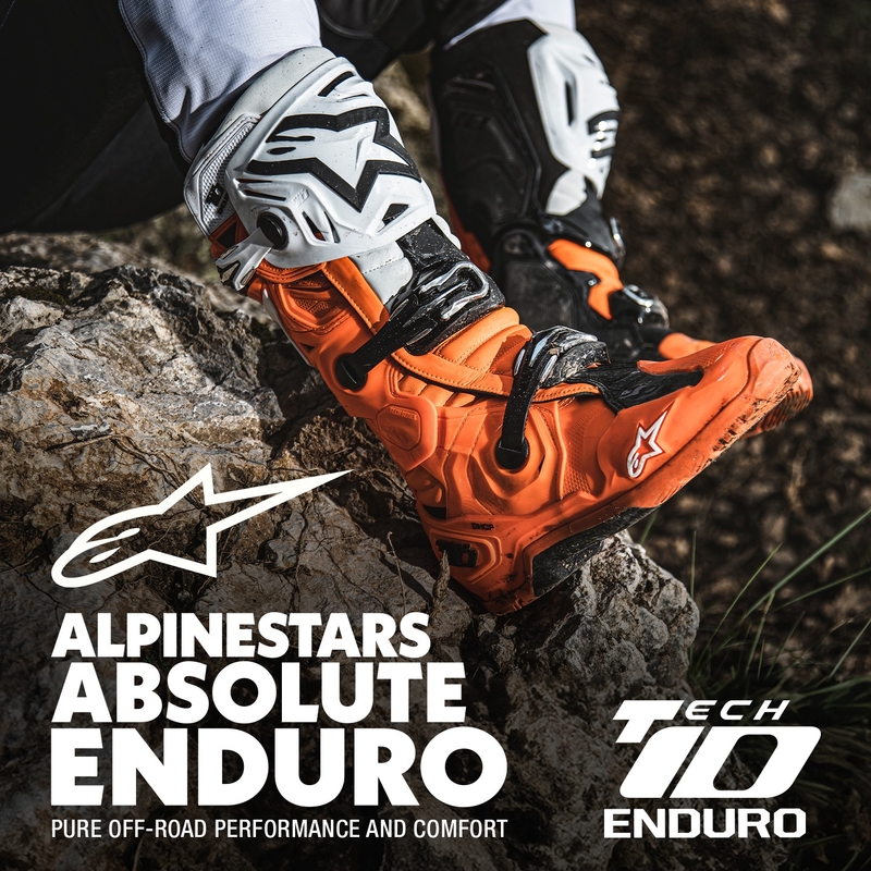 Boty na motorku Alpinestars Tech 10 Enduro fluo oranžovo-černo-bílé