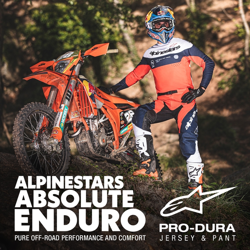 Motokrosové kalhoty Alpinestars PRO-Dura modro-oranžovo-bílé