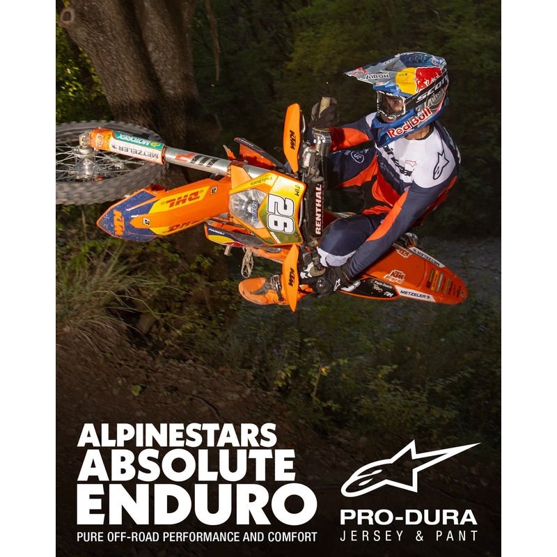 Motokrosové kalhoty Alpinestars PRO-Dura modro-oranžovo-bílé