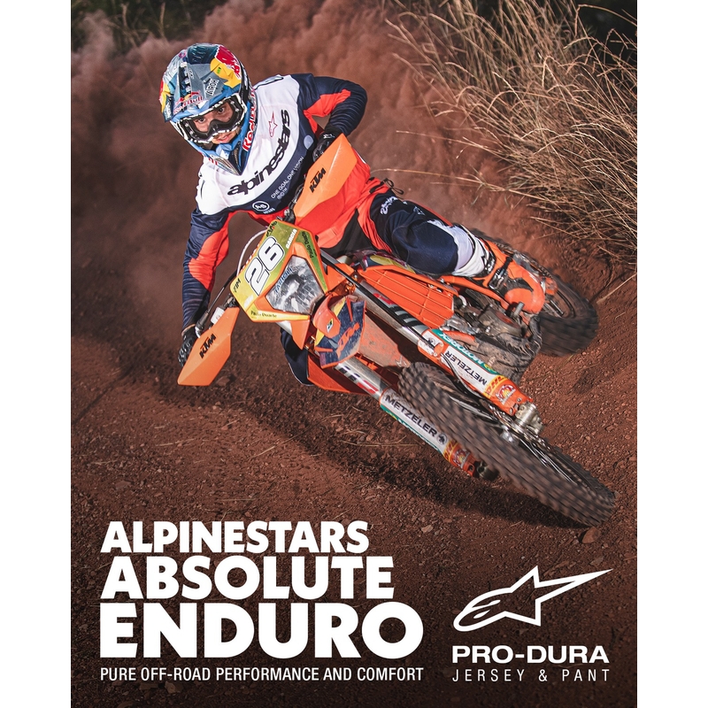 Motokrosové kalhoty Alpinestars PRO-Dura modro-oranžovo-bílé