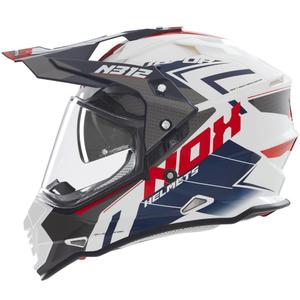 Enduro helma na motorku NOX N312 Vapor bílo-černo-modrá