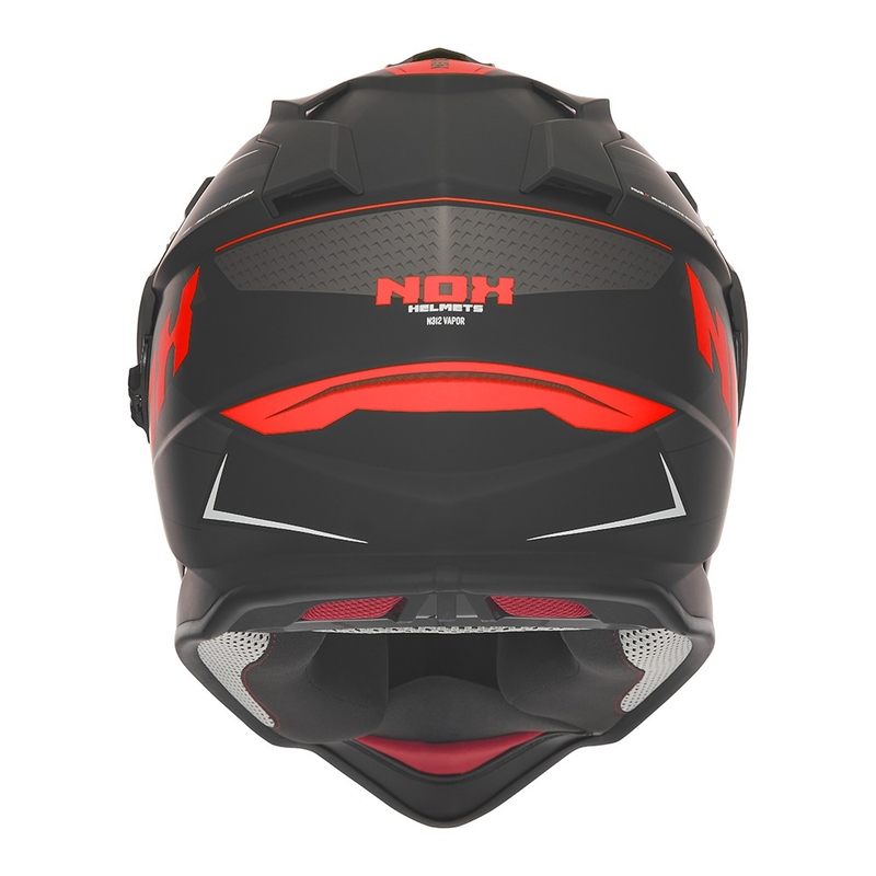 Enduro helma na motorku NOX N312 Vapor matná černo-červená