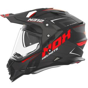 Enduro helma na motorku NOX N312 Vapor matná černo-červená