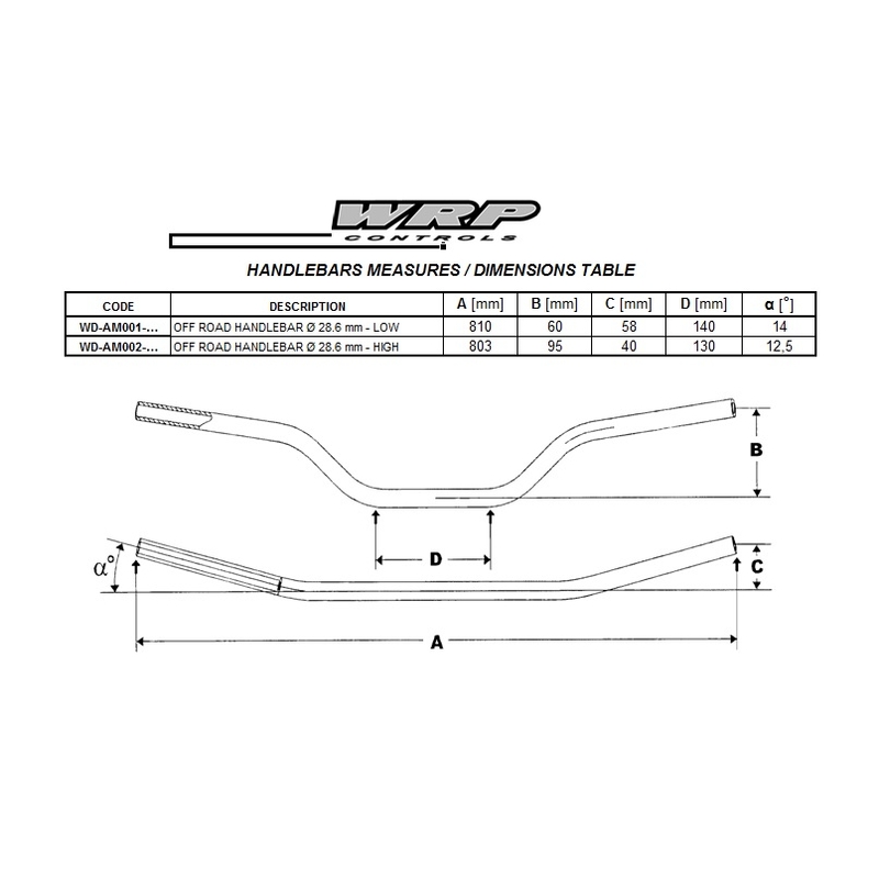 Řídítka WRP AMERICA 28,6mm STD Bronzová