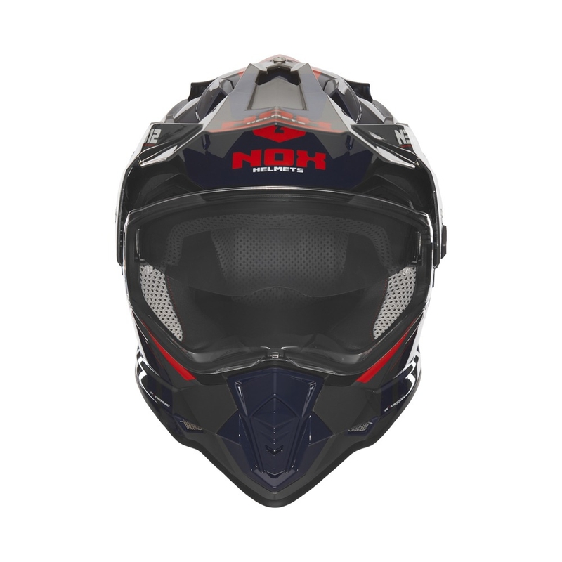 Enduro helma na motorku NOX N312 Vapor černo-modro-červená