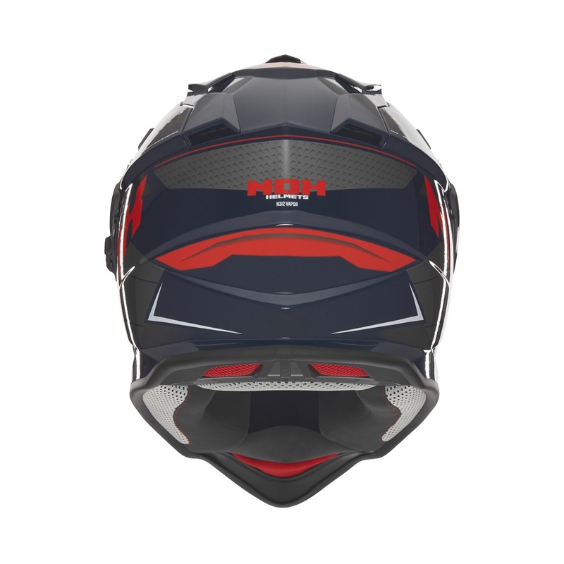 Enduro helma na motorku NOX N312 Vapor černo-modro-červená