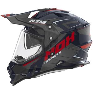 Enduro helma na motorku NOX N312 Vapor černo-modro-červená
