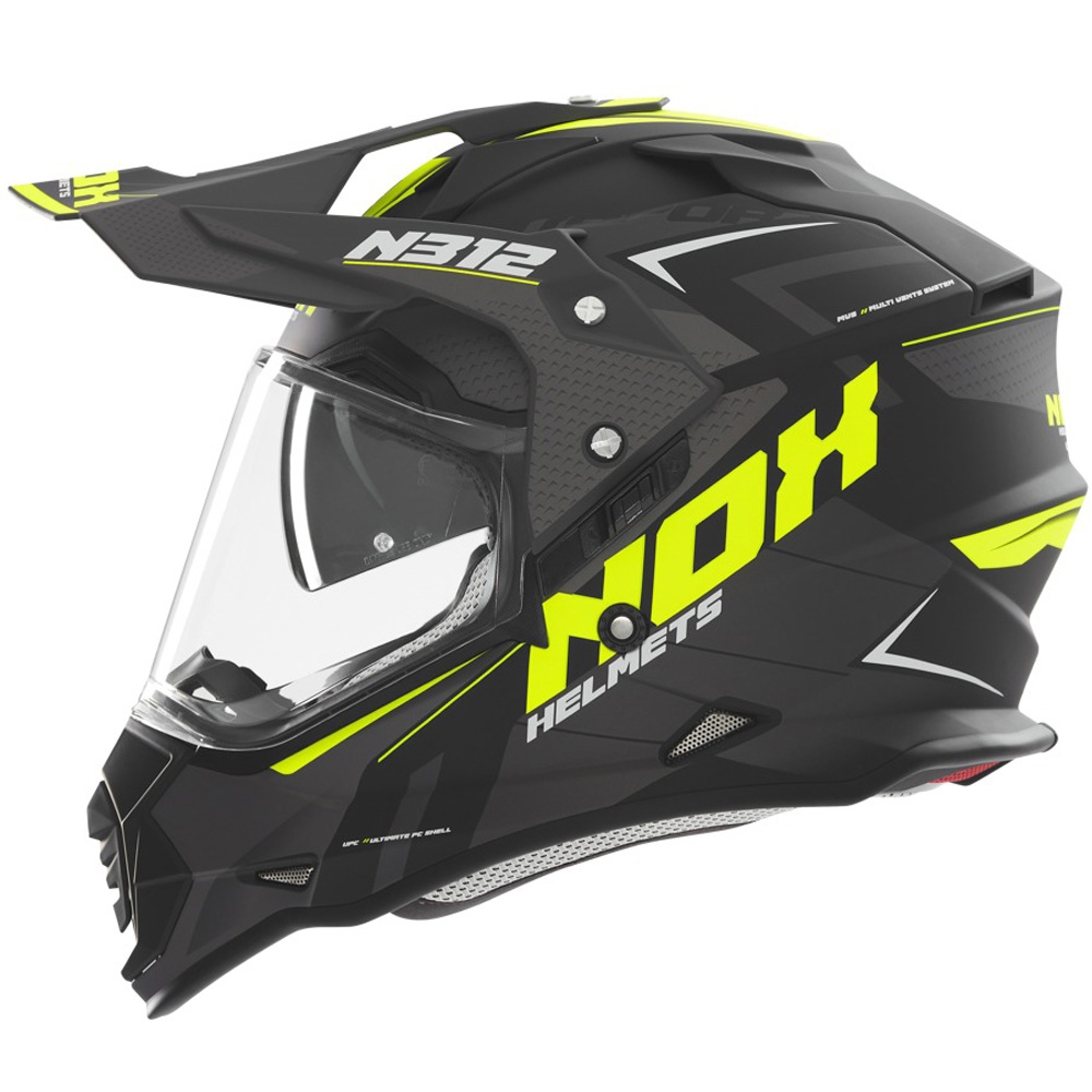 Enduro helma na motorku NOX N312 Vapor matná černo-žlutá Velikost: XS