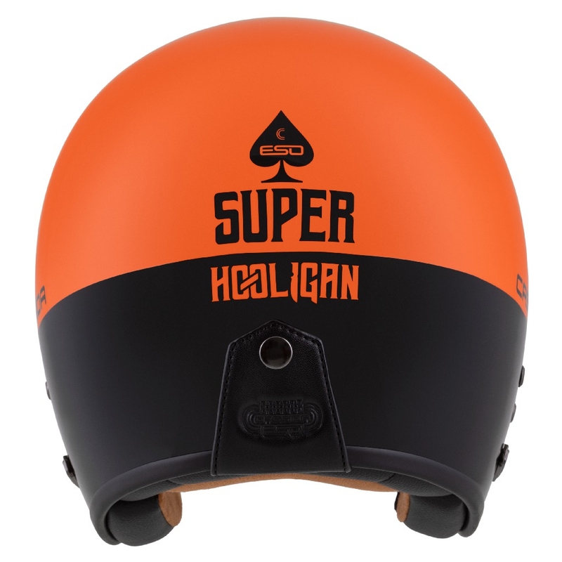 Otevřená helma na motorku Cassida Eso Super Hooligan černo-oranžová perleť