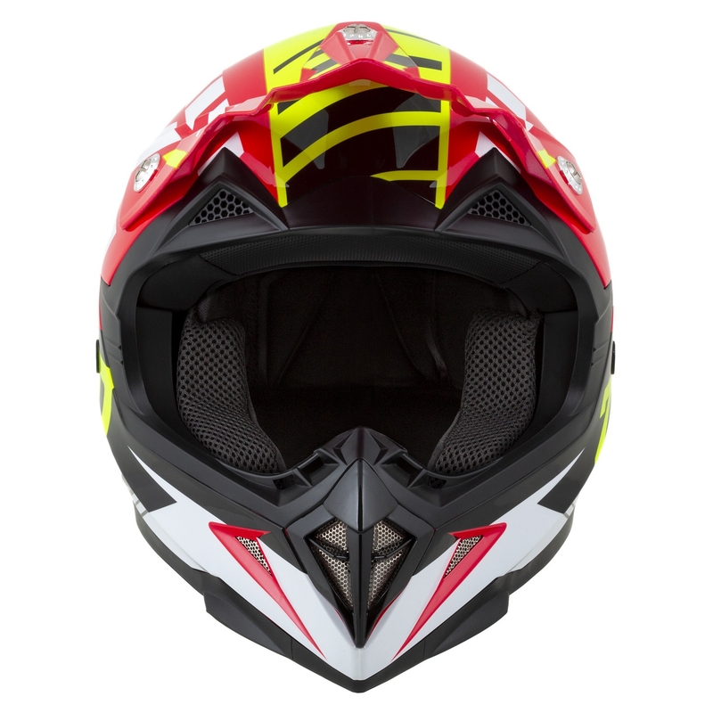 Motokrosová helma na motorku ZED X1.9 Targa červeno-fluo žluto-černo-bílá