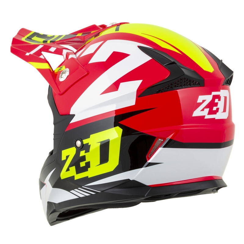 Motokrosová helma na motorku ZED X1.9 Targa červeno-fluo žluto-černo-bílá