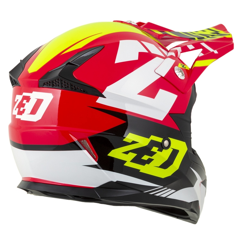 Motokrosová helma na motorku ZED X1.9 Targa červeno-fluo žluto-černo-bílá