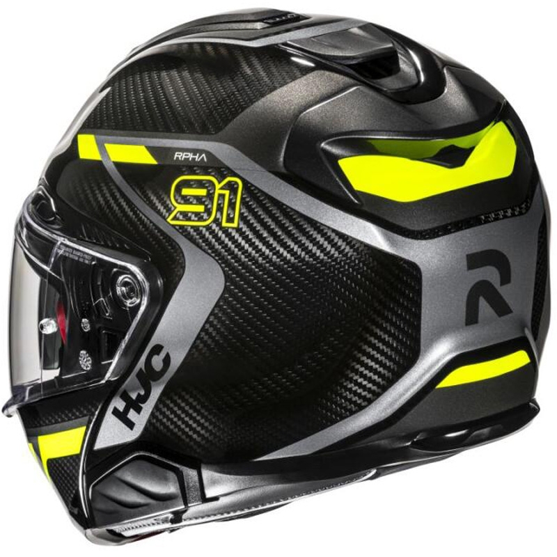 Výklopná helma na motorku HJC RPHA 91 CARBON Lagos MC3H černo-fluo žlutá