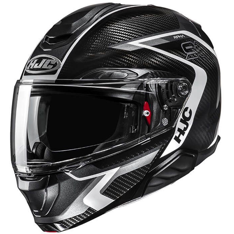 Výklopná helma na motorku HJC RPHA 91 CARBON Lagos MC5 černo-šedá