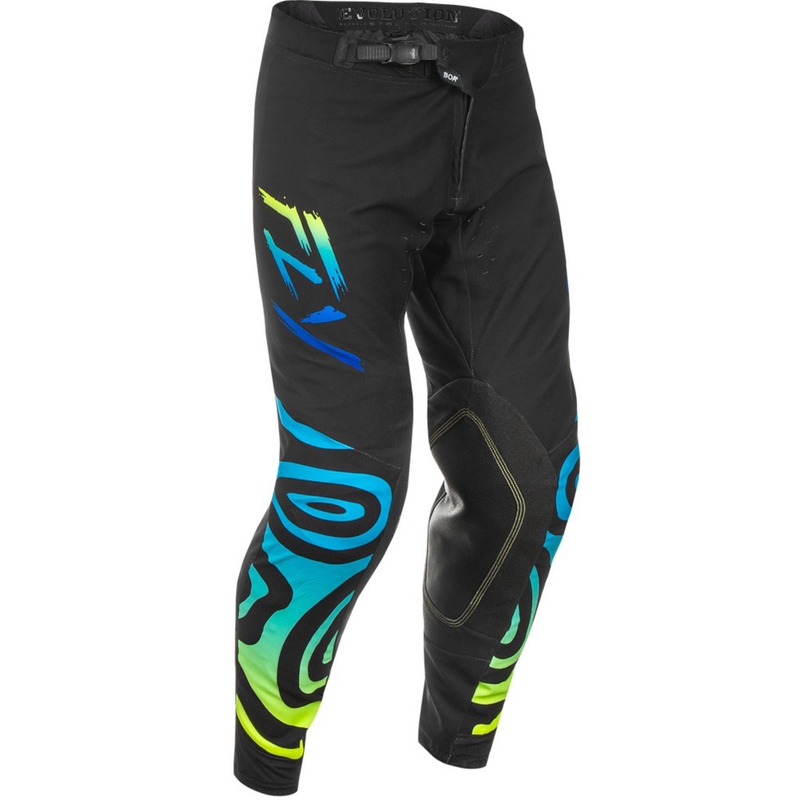 Motokrosové kalhoty FLY Racing Evolution černo-modro-fluo žluté