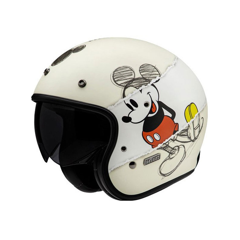 Otevřená helma na motorku HJC V31 Disney Mickey Sketch MC1SF bílo-černá