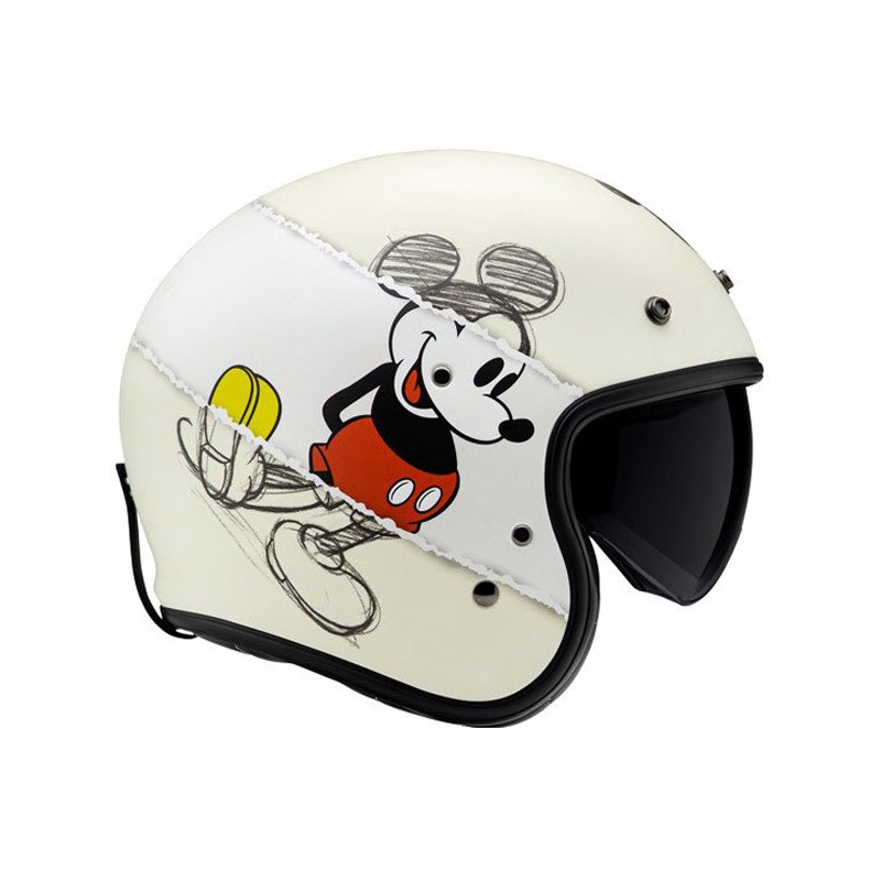 Otevřená helma na motorku HJC V31 Disney Mickey Sketch MC1SF bílo-černá