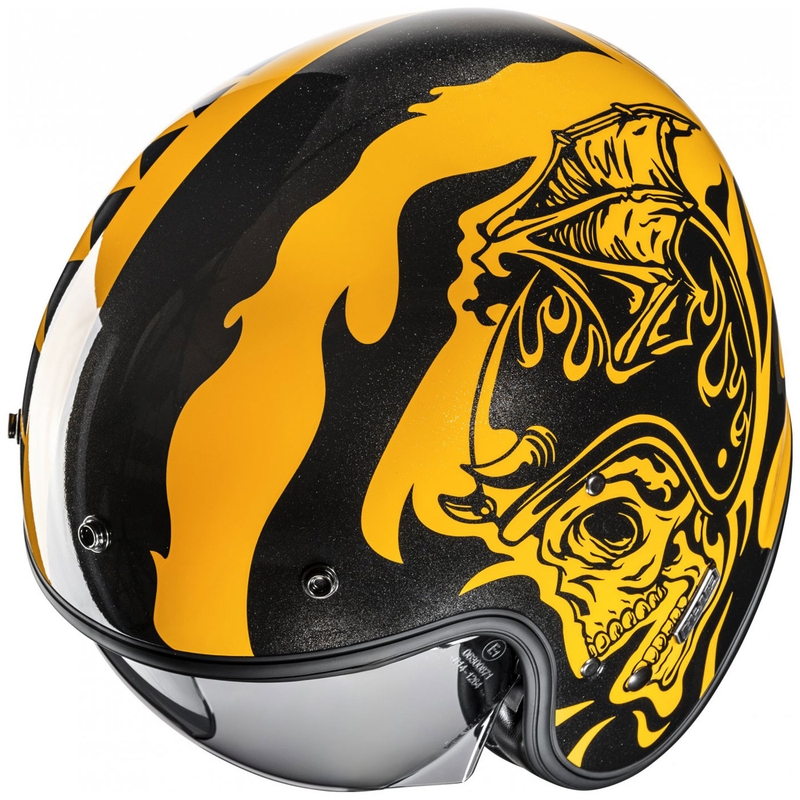 Otevřená helma na motorku HJC V31 Flame MC3 žluto-černá