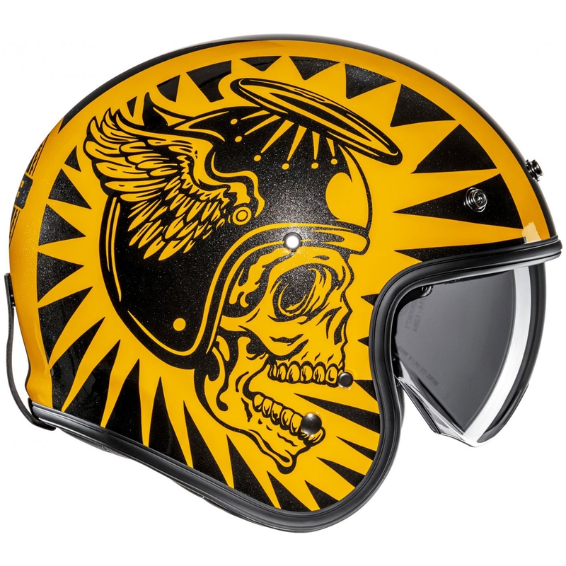 Otevřená helma na motorku HJC V31 Flame MC3 žluto-černá