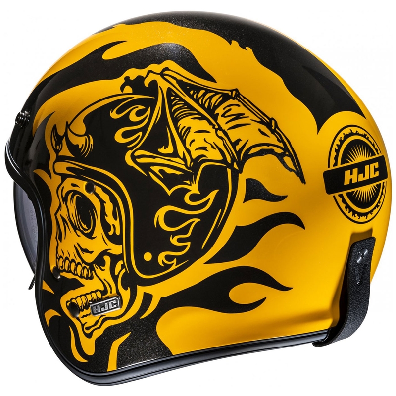 Otevřená helma na motorku HJC V31 Flame MC3 žluto-černá