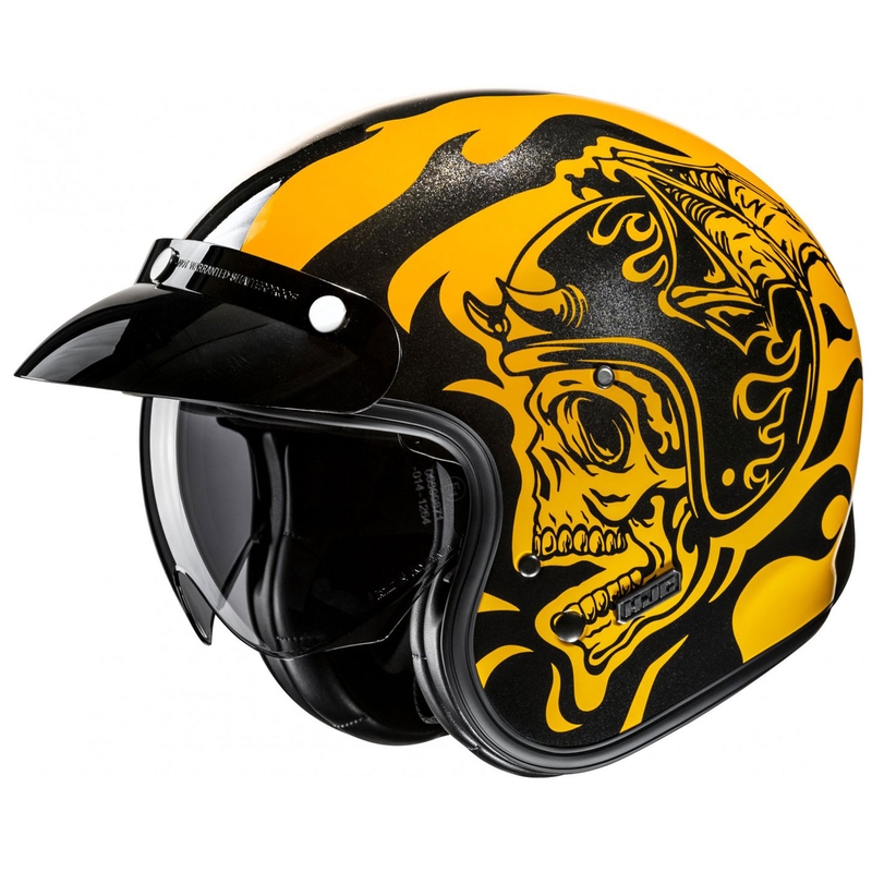 Otevřená helma na motorku HJC V31 Flame MC3 žluto-černá
