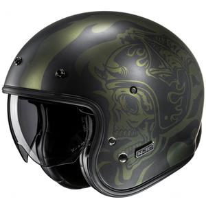 Otevřená helma na motorku HJC V31 Flame MC4SF černo-zelená