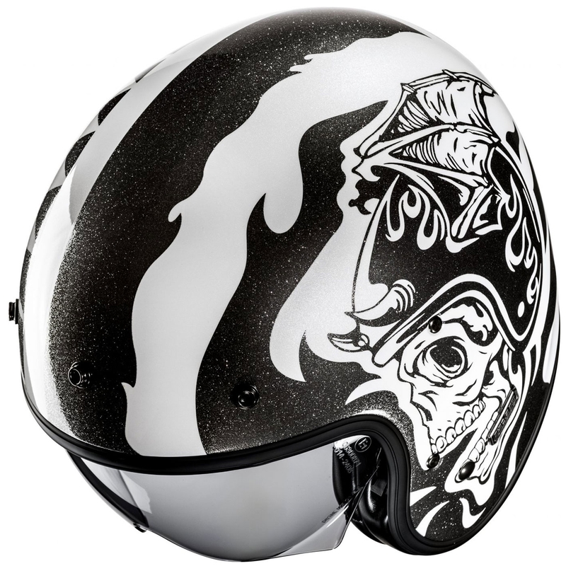 Otevřená helma na motorku HJC V31 Flame MC5 černo-bílá