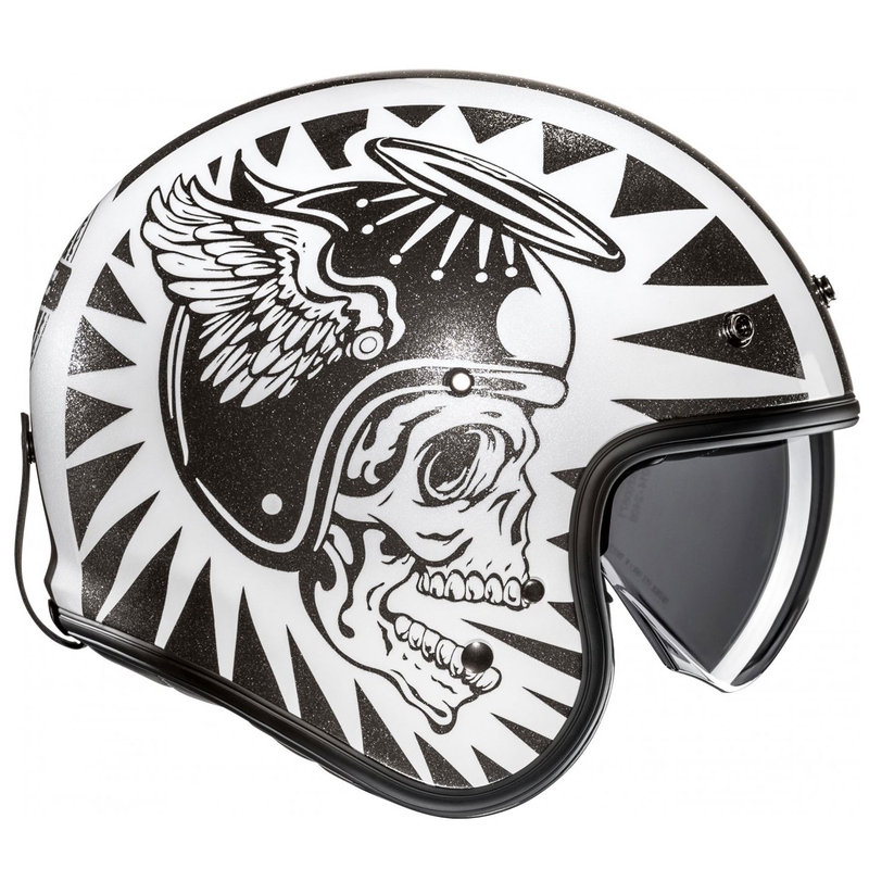 Otevřená helma na motorku HJC V31 Flame MC5 černo-bílá