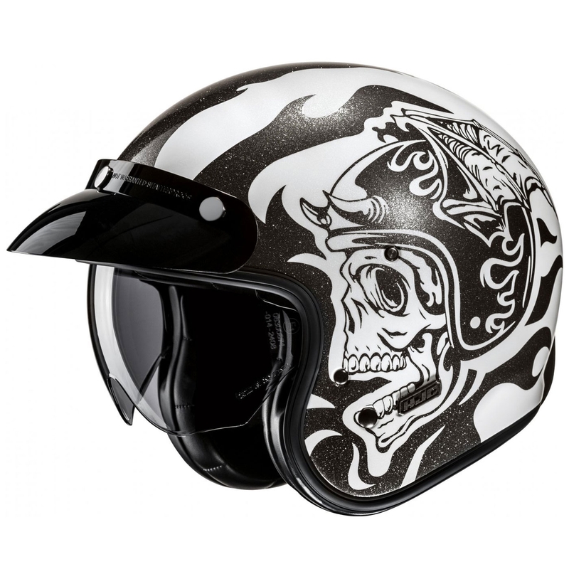 Otevřená helma na motorku HJC V31 Flame MC5 černo-bílá