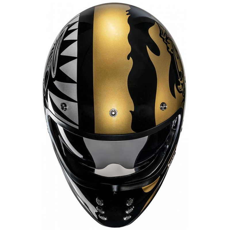 Integrální helma na motorku HJC V60 Flame MC9 zlato-černá