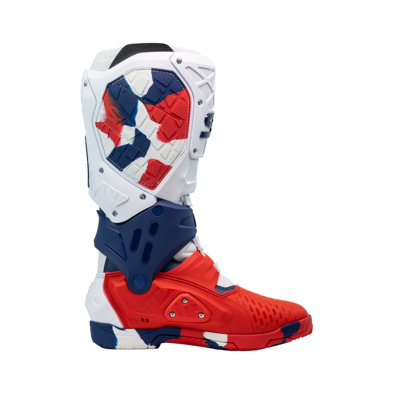 Boty na motorku SiDi Crossair X bílo-modro-červené