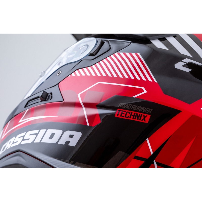 Enduro helma Cassida Road Runner TechniX červeno-černo-bílo-šedá