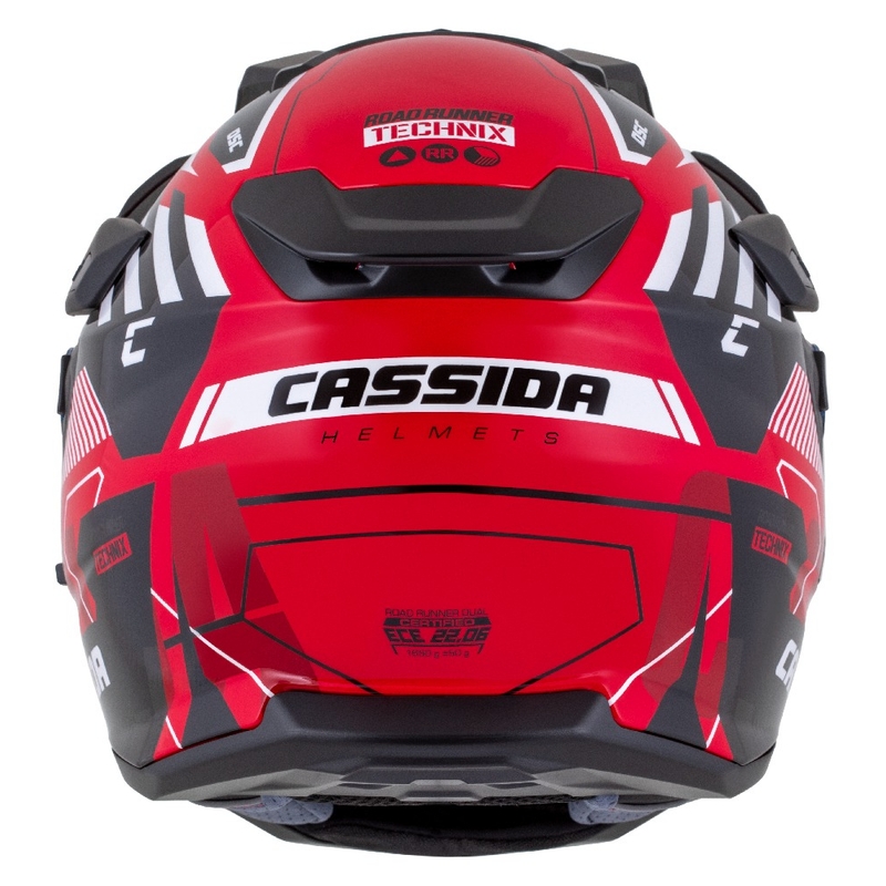 Enduro helma Cassida Road Runner TechniX červeno-černo-bílo-šedá