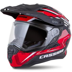 Enduro helma Cassida Road Runner TechniX červeno-černo-bílo-šedá