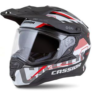 Enduro helma Cassida Road Runner TechniX bílo-černo-červeno-šedá