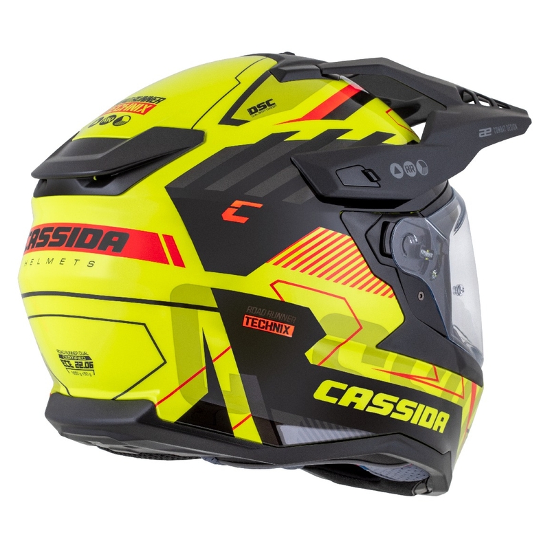 Enduro helma Cassida Road Runner TechniX fluo žluto-černo-oranžovo-šedá