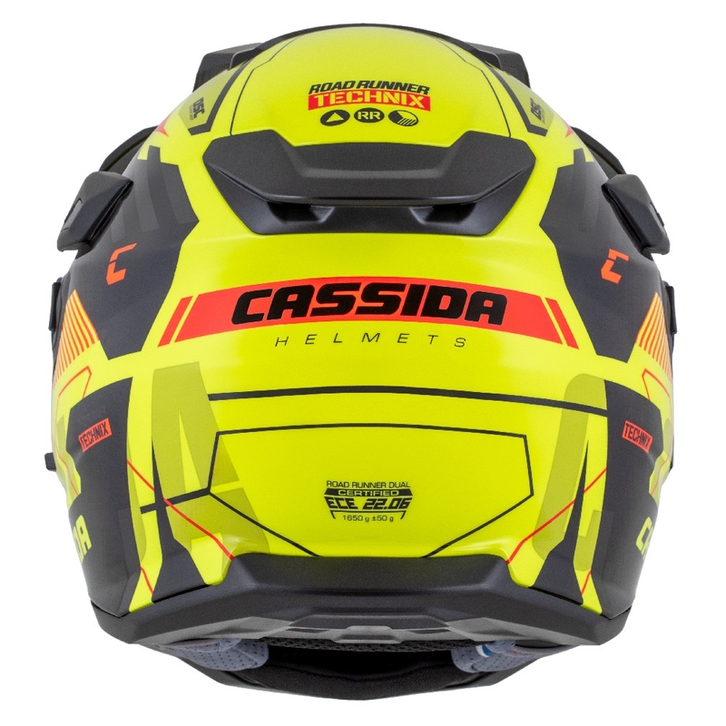 Enduro helma Cassida Road Runner TechniX fluo žluto-černo-oranžovo-šedá