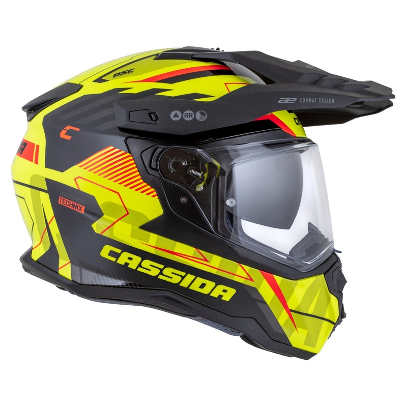 Enduro helma Cassida Road Runner TechniX fluo žluto-černo-oranžovo-šedá