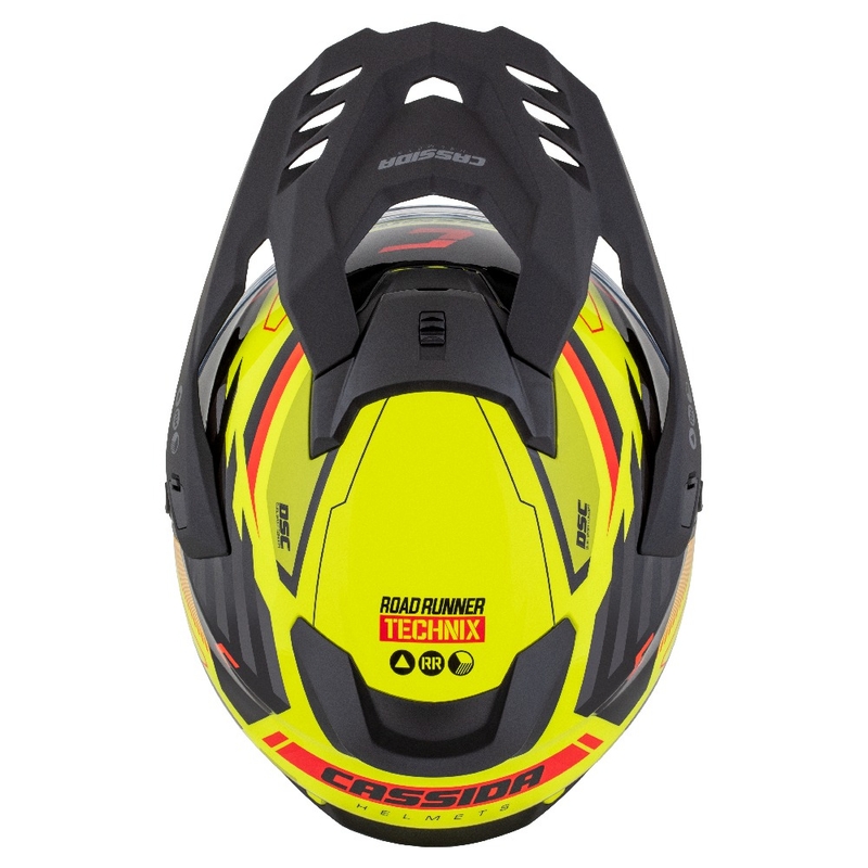Enduro helma Cassida Road Runner TechniX fluo žluto-černo-oranžovo-šedá