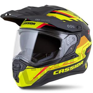 Enduro helma Cassida Road Runner TechniX fluo žluto-černo-oranžovo-šedá