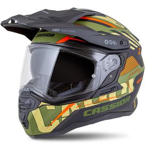 Enduro helma Cassida Road Runner TechniX matná zeleno-černo-oranžovo-šedá