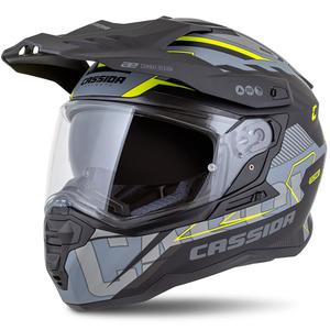 Enduro helma Cassida Road Runner TechniX matná šedo-černo-fluo žlutá