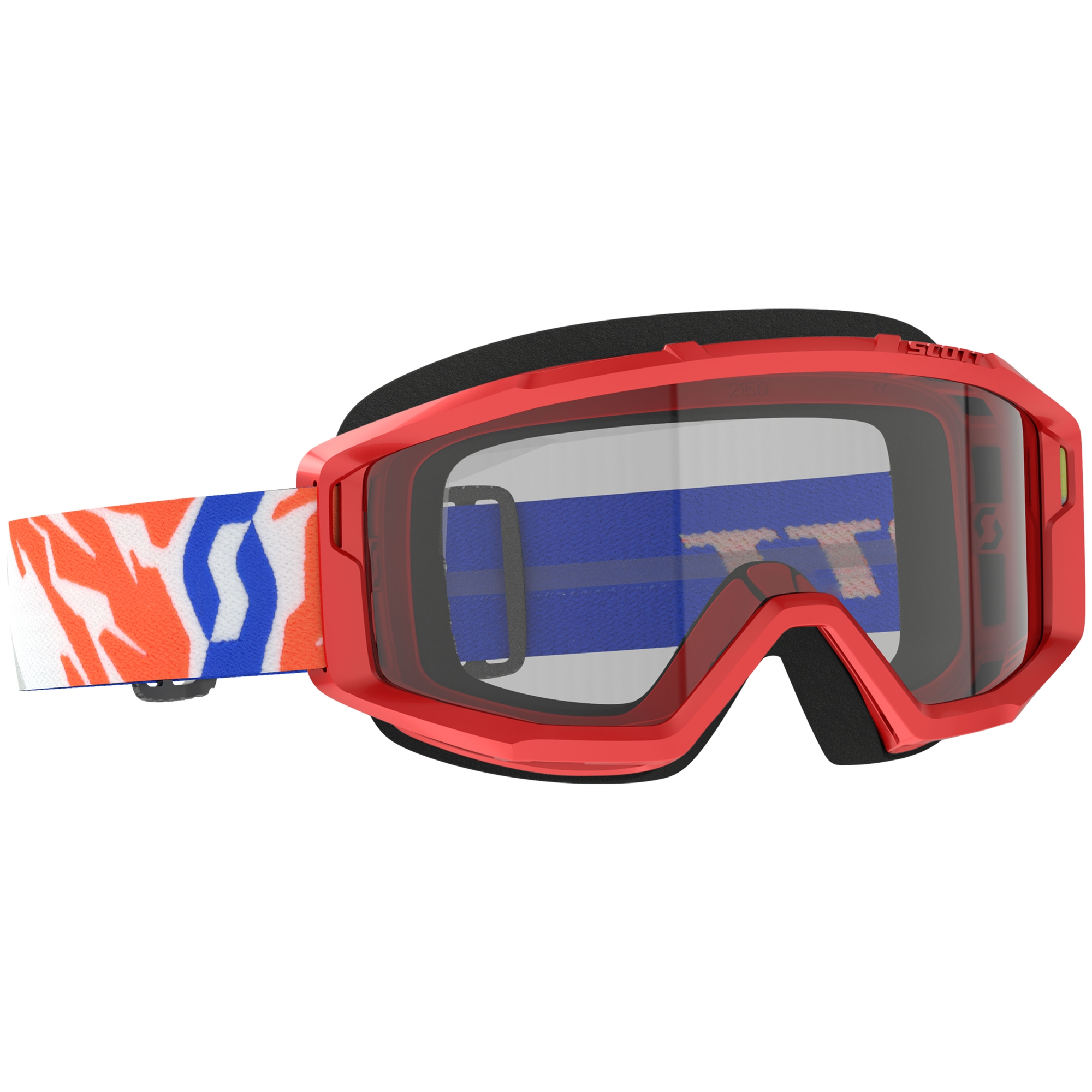 Dětské motokrosové brýle SCOTT Primal Youth červené s čirým plexi