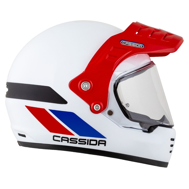 Enduro helma Cassida FormX FlatOut bílo-modro-červená