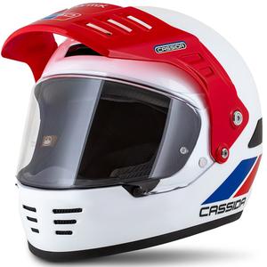 Enduro helma Cassida FormX FlatOut bílo-modro-červená