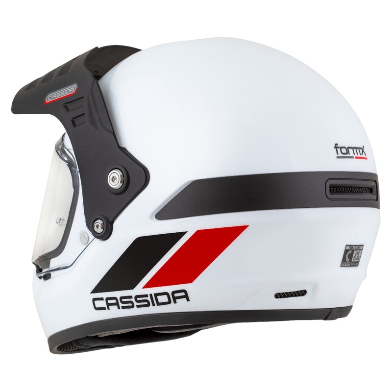 Enduro helma Cassida FormX FlatOut bílo-černo-červená
